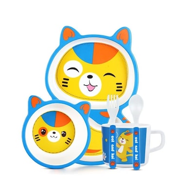 Factory Price 5 Piece Kitten Fish Bamboo Tableware Set