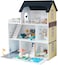 Factory Price Classic Large Wooden Doll House Pretend Play with Miniature Furnitures