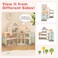 Factory Price Parice 3 Level Wooden Doll House Villa Pretand Play Set with Miniature Furnitures - A