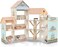 Factory Price Parice 3 Level Wooden Doll House Villa Pretand Play Set with Miniature Furnitures - A