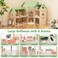 Factory Price Parice 3 Level Wooden Doll House Villa Pretand Play Set with Miniature Furnitures - B