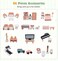 Factory Price Parice 3 Level Wooden Doll House Villa Pretand Play Set with Miniature Furnitures - B