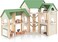 Factory Price Parice 3 Level Wooden Doll House Villa Pretand Play Set with Miniature Furnitures - B