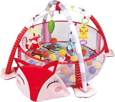 Factory Price Cute Fox Designed Activity Play Gym with Ball Pit