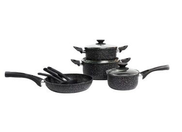 Baroly 10-Piece Non-Stick granite Cookware Set - Black Color