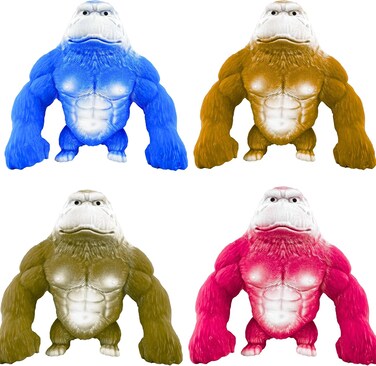 Monkey Stress Balls, Squishy Monkey Decompress and Squeeze Stress Toy, Squishy Fidget Toys Gorilla Toy Stress Relief Toy Autism Sensory Toys for Kids Party Favors 4 pcs
