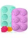 Azonee Silicone Rose Mold, 2 Pcs Large Rose Flower Soap Mold, Flower Shape Fondant Ice Cube Trays, Food Grade Silicone and BPA Free, Perfect for Soap, Mousse, Jelly, Chocolate, Dishwasher Safe