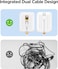 10000mAh Portable Power Bank with Built-in USB Cables, 30W High Speed Charging USB C Battery Pack, Mini LED Display Power bank for iPhone 16/15/14/13 Pro/Pro Max/Plus Samsung and Other Devices - White