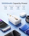 10000mAh Portable Power Bank with Built-in USB Cables, 30W High Speed Charging USB C Battery Pack, Mini LED Display Power bank for iPhone 16/15/14/13 Pro/Pro Max/Plus Samsung and Other Devices - White
