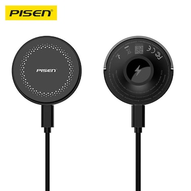 2 in 1 15W Magnetic Wireless Charger for iPhone 16/15/14/13 Pro Max Wireless Bluetooth Headphones and Smartwatches With Type C Cable 1.2M