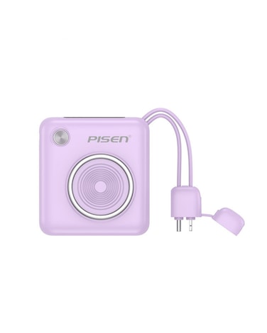 10000 mAh Mini 22.5W Fast Charging power Bank PD 3.0 Ultra Compact Travel Portable with Built in Dual Type C &amp; Lightning Cable LED Display Charge your iPhones Ipad and Android Devices - Pink