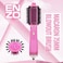 PrecisionWare Enzo EN-6214 Round Hair Dryer Brush, 4-In-1 Styling Tool With Ionic Technology, 1500W Power, Hair Dryer, Straightener, Volumizer, And Blowout Brush - Intl Version - Pink