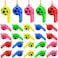 20Pcs Plastic Whistles with Lanyard,5 Colors Training Sports Whistles,Soccer Pattern Whistle Kids Whistle for Referee School Camping Soccer Party Favors