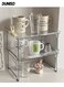 2 Pcs Kitchen Stackable Shelves, Cabinet Storage Organization, Storage Rack, Foldable Plasitc Storage Desk Shelf for Kitchen, Bedroom and Bathroom, Clear