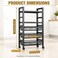 5-Tier Multi-Layer Kitchen Storage Rack Cart with Baskets on Wheels  2 Shelves &amp; 3 Removable Wire Baskets