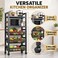 5-Tier Multi-Layer Kitchen Storage Rack Cart with Baskets on Wheels  2 Shelves &amp; 3 Removable Wire Baskets