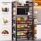5-Tier Multi-Layer Kitchen Storage Rack Cart with Baskets on Wheels  2 Shelves &amp; 3 Removable Wire Baskets