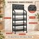 4-Tier Rolling Storage Organiser with Pegboard, 50 &times; 27 &times; 140 cm Black