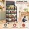 4-Tier Rolling Storage Organiser with Pegboard, 50 &times; 27 &times; 140 cm Black