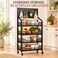 4-Tier Rolling Storage Organiser with Pegboard, 50 &times; 27 &times; 140 cm Black