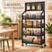 4-Tier Rolling Storage Organiser with Pegboard, 50 &times; 27 &times; 140 cm Black