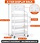 4 Tier Wire Snack Storage Rack Metal Display Shelf with Wheels Black
