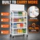 4 Tier Wire Snack Storage Rack Metal Display Shelf with Wheels Black
