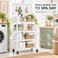 4-Tier Rolling Storage Organiser with Pegboard, 50 &times; 27 &times; 140 cm white
