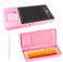 LCD Writing Tablet Pencil Box with Calculator, Drawing Board Case with Erase Button and Calculator, Magic Storage for Stationery (Pink)