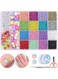 Showay 8280pcs Bracelet Beads for Jewelry Making Kit, 16 Colors Bead Friendship Bracelets Kit with Alphabet Letter Beads Charm Beads and Elastic String for Bracelet and Jewelry Making, DIYB24-8K