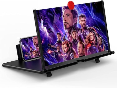 Screen Magnifier 10 inch &ndash; 3D HD Cell Phone Magnifing Screen Enlarger Projector for Movies Videos and Gaming &ndash; Foldable Phone Stand Holder with Screen Amplifier Compatible with All Smartphones