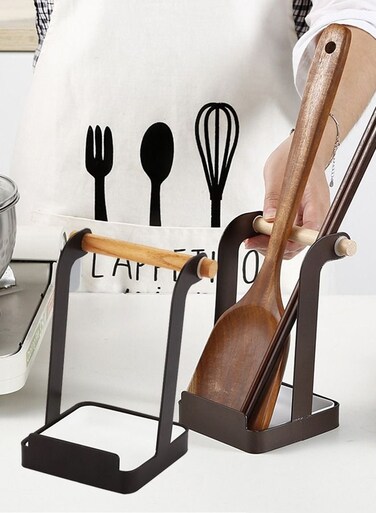 2 Pieces Table Kitchen Lid Holder Storage Rack Removable Spatula Kitchenware