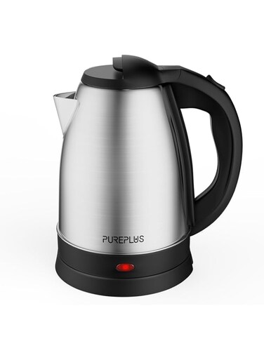 PUREPLUS Stainless Steel Electric Kettle, 1.8L Hot Water Kettle, with Indicator Light, Auto Shutoff &amp; Boil Dry Protection, Safety Touch Handle, 360&deg;Rotating Base for Home &amp; Office