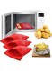 SYOSI Microwave Potato Bag, Reusable Express Microwave Potato Cooker Bag, Baked Potato Cooker Optimal Potatoes 4 Minutes, Red Baked Pouch, 20x25cm, 3 Pack