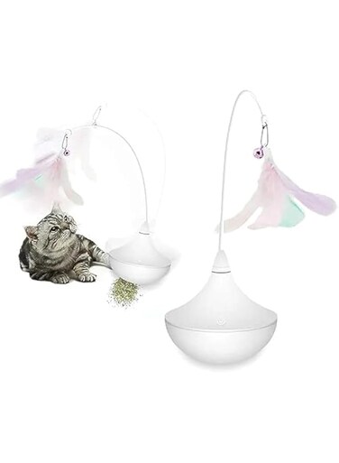 Mumoo Cat Toys Interactive for Meow-velous Feather &amp; Sparrow Sound Playtime, Automatic Cat Toys for Indoor Cats, 360&deg; Rotating Kitten Toys (CIT-Feather &amp; 360&deg; Rotating Toy)