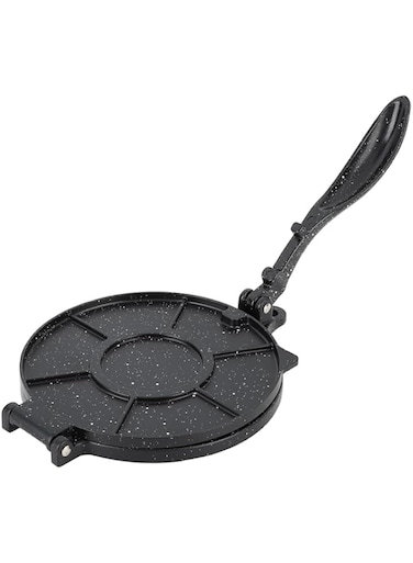 Jectse Multi Functional Tortilla Press Cast Iron Aluminum for Dumpling Skins, Roti Maker, Taco Maker, 10.4x7.7in, Heavy Duty Labor Saving, with Parchment Paper for Home Use