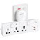 LENCENT Multi Plug Extension Socket, 3 Way Electrical Outlet Extender, PD&amp;QC 3.0 20W USB Wall Charger, 6-in-1 Universal Plug Adapter, Charging Station for Home, Office, Kitchen, Individually Switched
