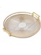 Round Serving Tray with Golden Handles - Decorative Plastic Tray for Home Decor (Amber)