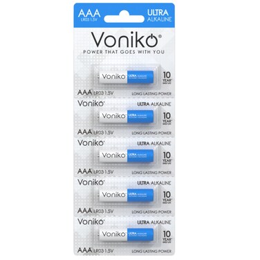 Voniko - AAA Long Lasting Ultra Alkaline Batteries 1.5V Pack of 5