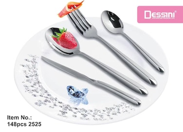 Dessini stainless steel cutlery set 2525 silver - 148 Pieces