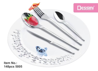 Dessini stainless steel cutlery set 5005 silver - 148 Pieces