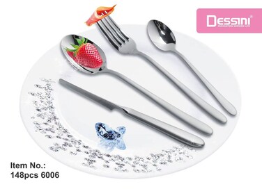 Dessini stainless steel cutlery set 6006 silver - 148 Pieces