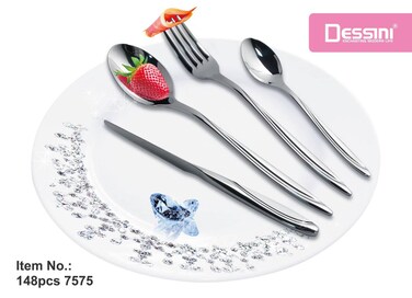 Dessini stainless steel cutlery set 7575 silver - 148 Pieces