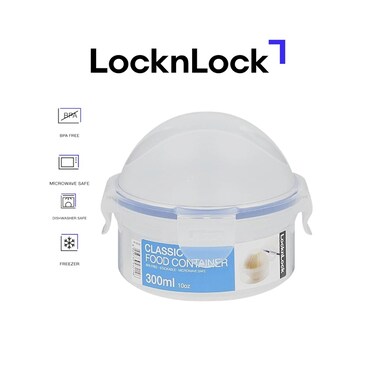 LocknLock 300ml Round Airtight Food Container &ndash; BPA-Free, Microwave, Freezer, and Dishwasher Safe