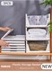 3 Packs Stackable Plastic Storage Basket, Foldable Closet Organizers Storage Bins, Medium Drawer Shelf Storage Container for Wardrobe Cupboard Kitchen Bathroom Office