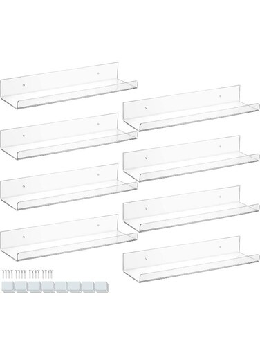 15 Inch Clear Shelves, Acrylic Bookshelf, Acrylic Shelves For Wall Storage