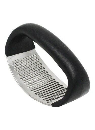 Kitchen Garlic Rocker Garlic Press Ginger Crusher Stainless Steel Ergonomics Labor Saving With Plastic Handle Black
