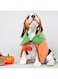 OHANA Halloween PUMPKIN CLOAK with beautiful strings for Pets, Cats, Dogs - Orange and Green - MEDIUM