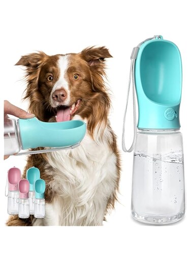 Dog Water Bottle, Leak Proof Portable Puppy Water Dispenser with Drinking Feeder for Pets Outdoor Walking, Hiking, Travel, Food Grade Plastic
