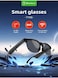 Smartbarry TY08 Smart Glasses Polarized Bluetooth Sunglasses, Black, Built-in Mic and Speakers, Voice Assistant, UV Protection, Wireless, Type-C Charging